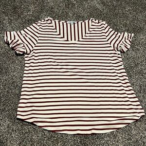 Green Envelope Red and White Short Sleeve Sailor Collar Tee
